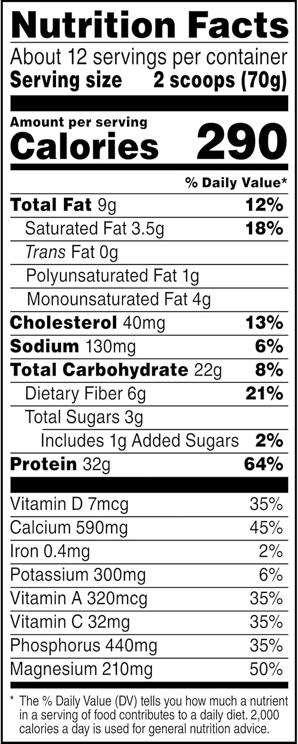 Muscle Milk Genuine Protein Powder, Cookies 'N Crème, 1.93 Pounds, 12 Servings, 32g Protein, 3g Sugar, Calcium, Vitamins A, C & D, NSF Certified for Sport, Energizing Snack, Packaging May Vary : Health & Household