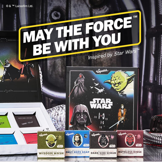 Dr. Squatch Soap Star Wars Soap Episode Ii - 4 Bar Bundle And Collector’S Box - Legendary Lather, Sinister Scrub, Suds Of Darkness, Resistance Rinse