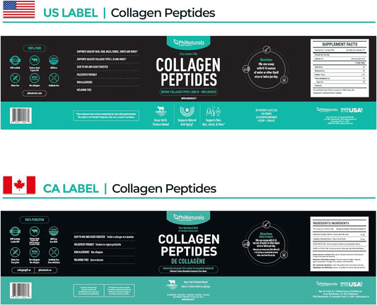 Collagen Peptides Protein Powder Instant-Mix [Unflavored] Hydrolyzed Collagen Supplement ? from Pasture-Raised Grass-Fed Bovine Beef Non-GMO Keto & Paleo Friendly Anti-Aging Supplements PhiNaturals