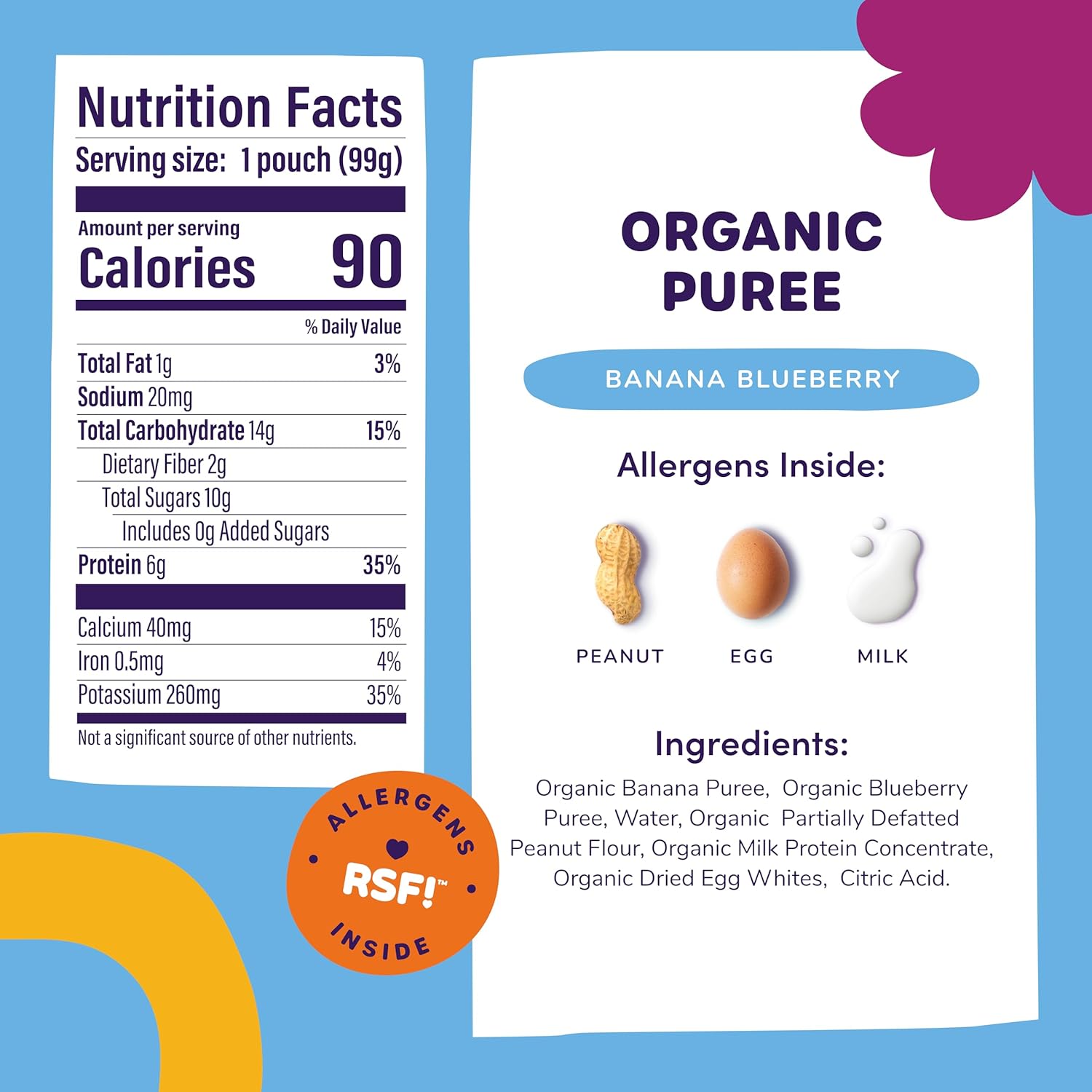 Ready Set Food Organic Baby Oatmeal Cereal With Top 9 Allergens & Organic Puree Pouches Baby Food With Top 3 Allergens