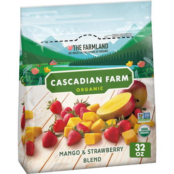 Cascadian Farm Organic Mango Strawberry Blend, Frozen Fruit, Non-GMO, 32 oz Bag