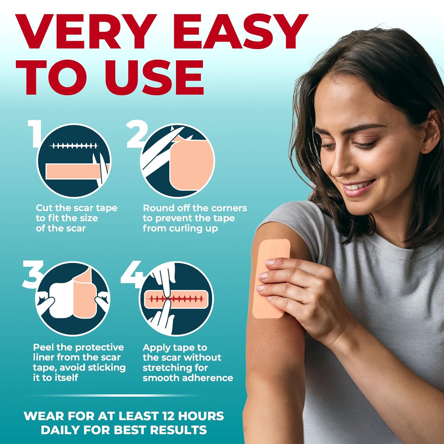 Medical Grade Silicone Scar Tape - 1.6”X150” - Visible Difference On Keloid & -Section - Reusable Silicone Scar Sheets - Easy To Use : Health & Household