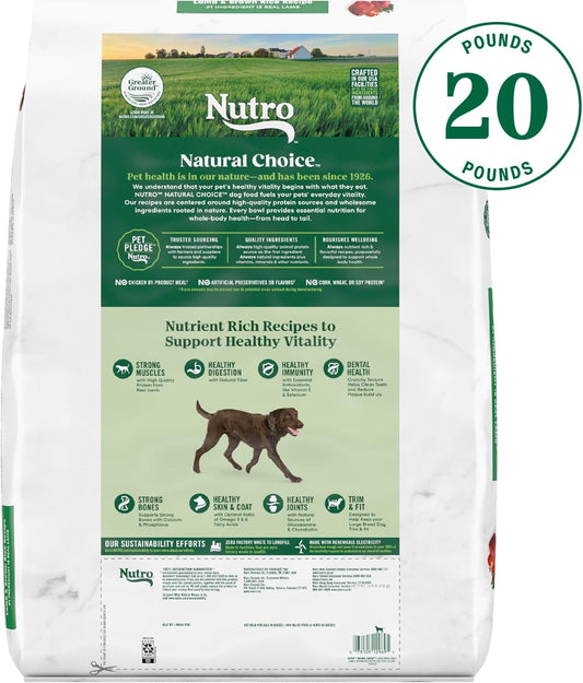 Nutro Natural Choice Adult Large Breed Dry Dog Food, Lamb And Brown Rice Recipe, 20 Lbs