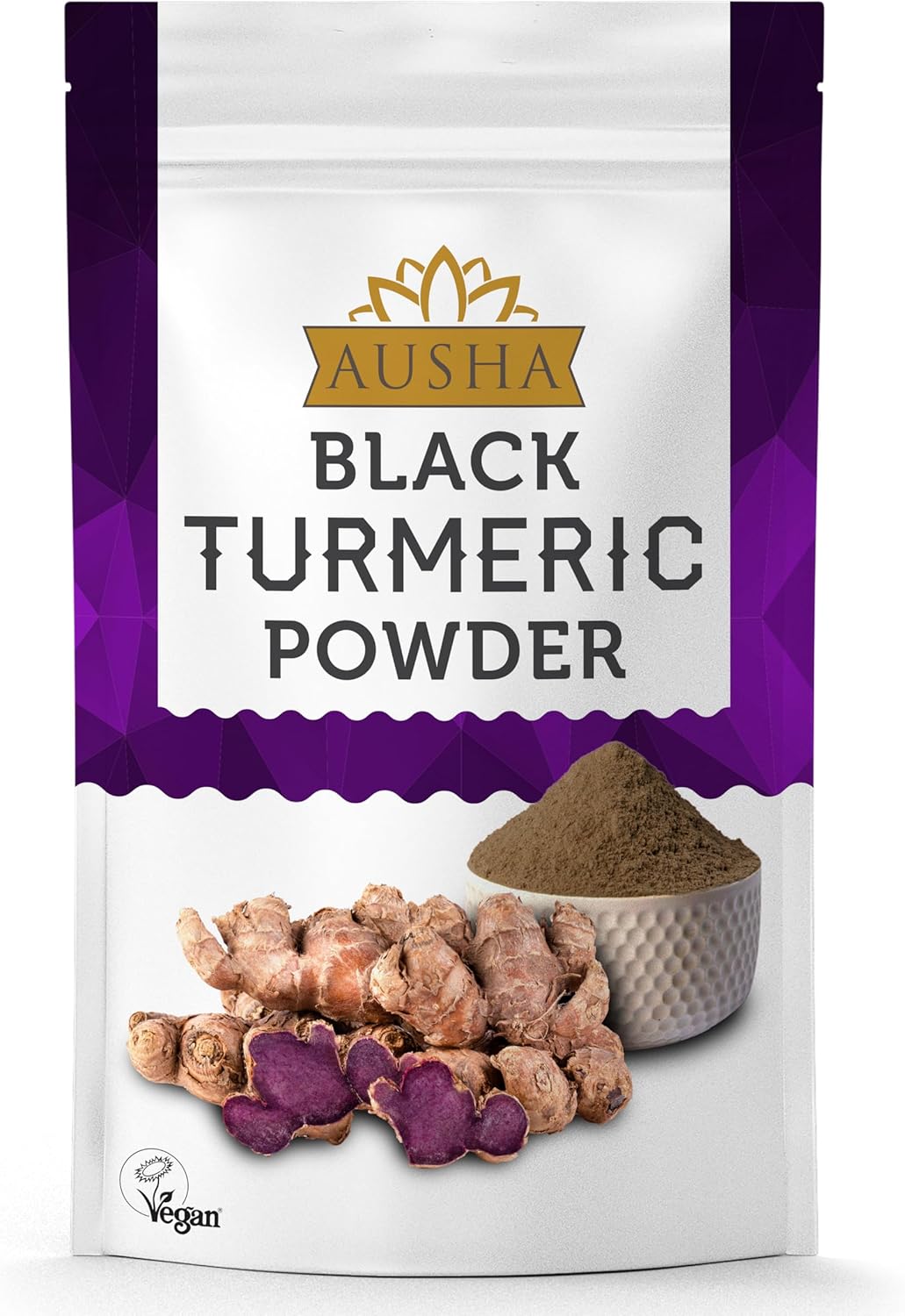 Ausha Black Turmeric Powder 100G - Joint Pain Relief, Energy, Stamina | Add To Juices, Smoothies