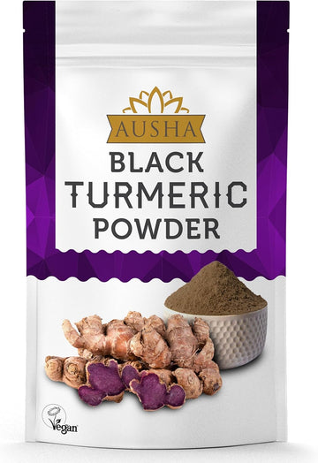 Ausha Black Turmeric Powder 100G - Joint Pain Relief, Energy, Stamina | Add To Juices, Smoothies