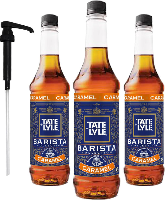 Tate & Lyle Caramel Coffee Syrup 750ml Fairtrade (3 Bottles, With Pump) : Amazon.co.uk: Grocery