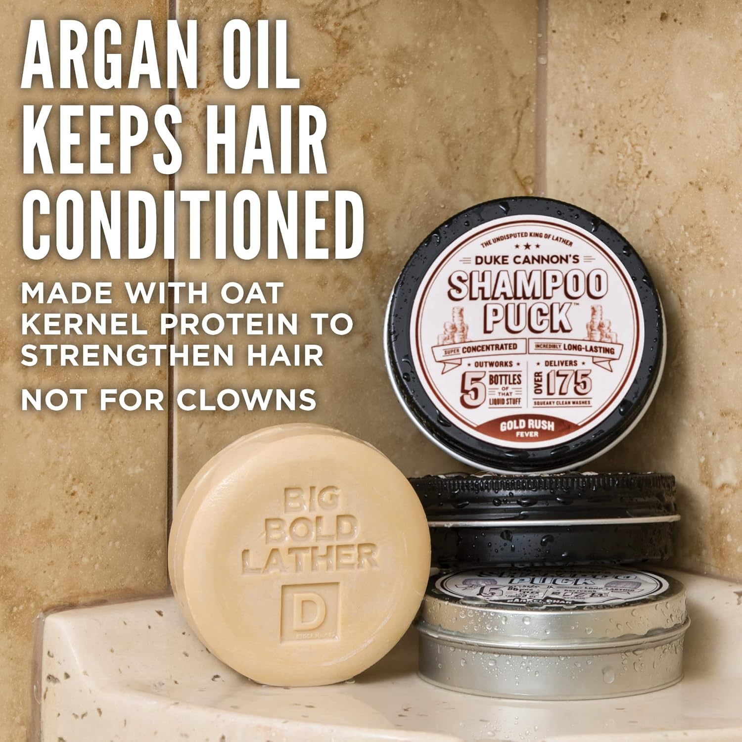 Duke Cannon Supply Co. Men's Shampoo Puck, 4.5 oz. - Over 175 Washes/Sulfate-Free (GOLD RUSH, 4.5 oz (Pack of 1)) : Beauty & Personal Care