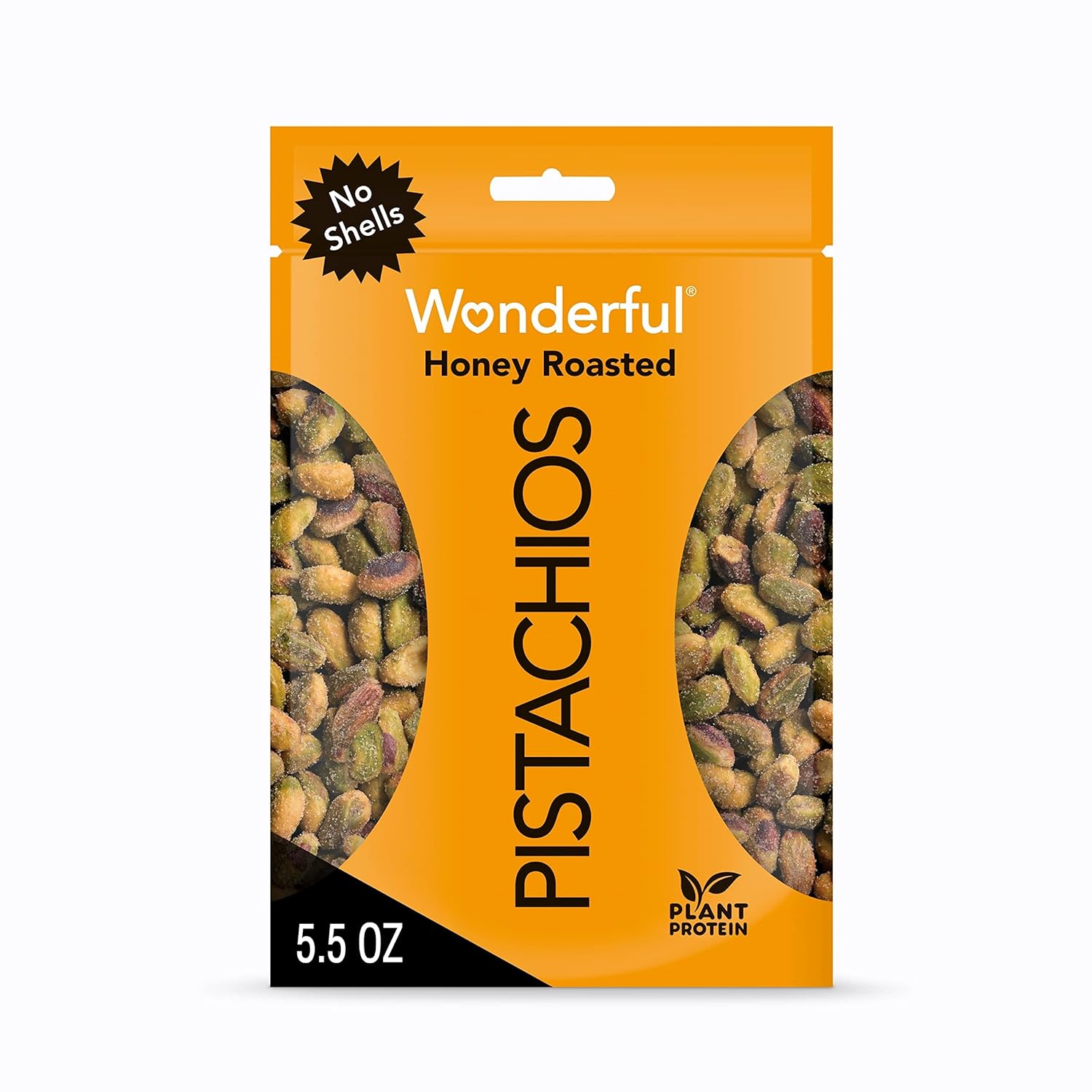 Wonderful Pistachios No Shells, Honey Roasted Nuts, 5.5 Ounce Resealable Bag, Protein Snacks, Gluten Free, Healthy Snacks