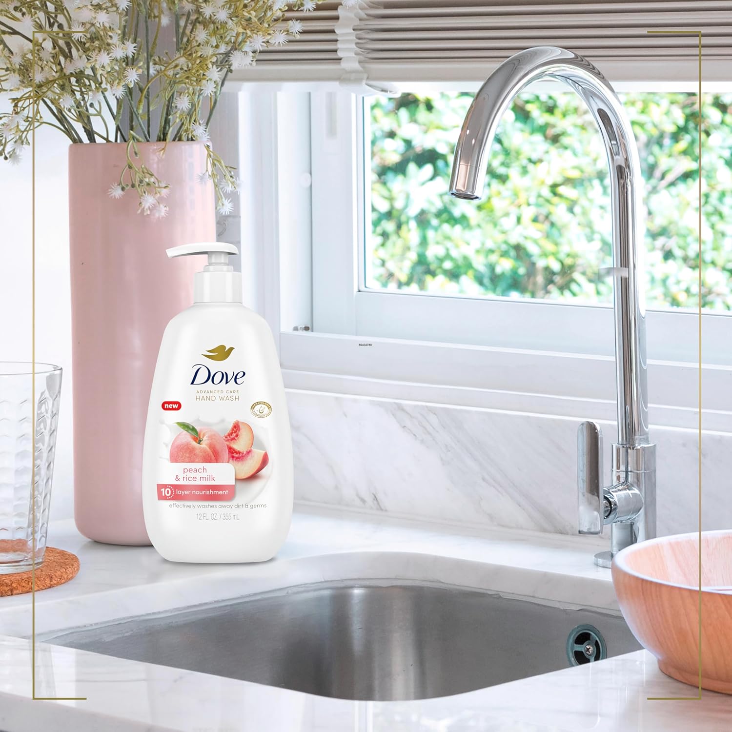 Dove Advanced Care Hand Wash Peach & Rice Milk 4 Count For Washing Away Dirt & Germs While Nourishing Skin 10 Layers Deep, With Moisture Boost 5X Complex : Beauty & Personal Care