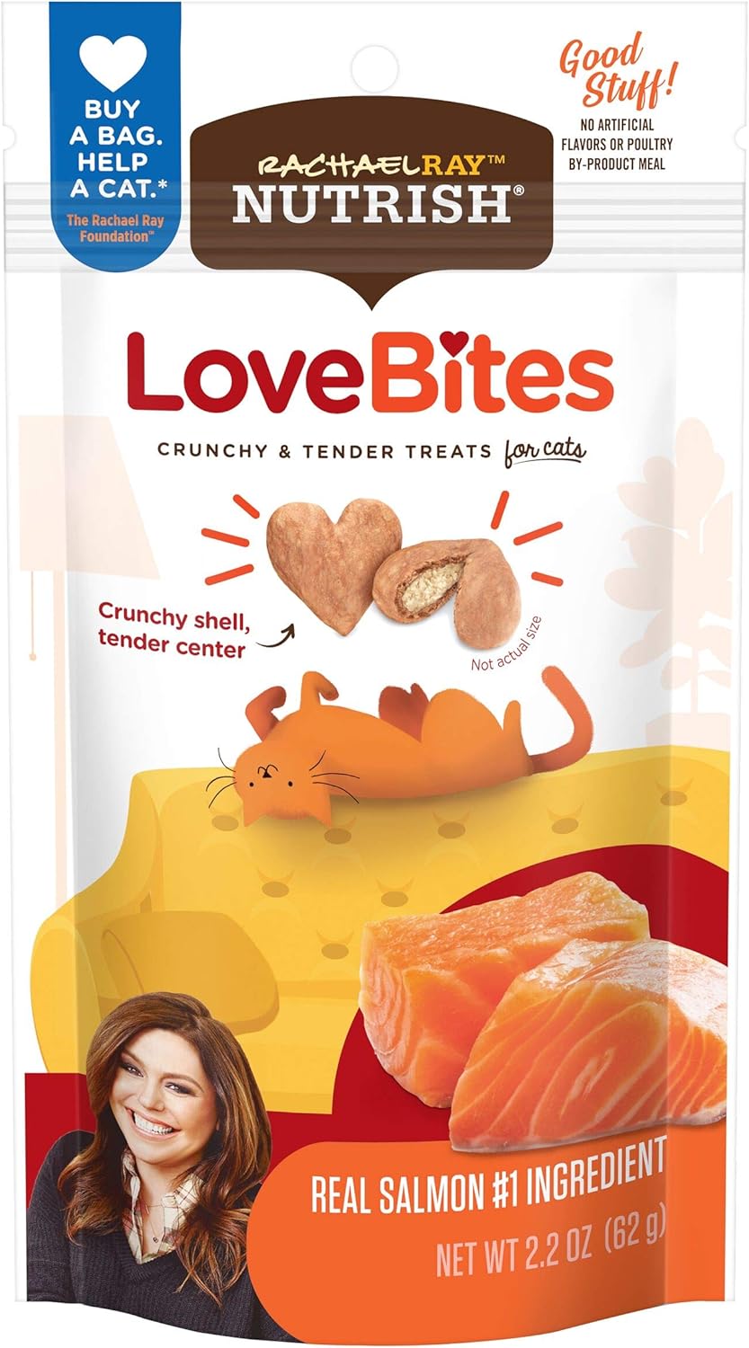 Rachael Ray Nutrish Love Bites Cat Treats, Salmon, 2.2 Ounce (Pack Of 12)