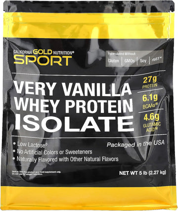 California Gold Nutrition Very Vanilla Whey Protein Isolate, 5 Lb (2.27 Kg)