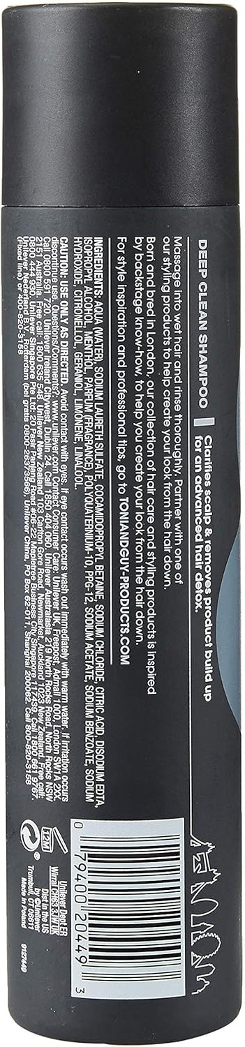 Toni & Guy Men's Deep Clean Shampoo with Charcoal Extract, 250ml : Amazon.co.uk: Beauty