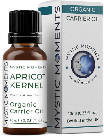 Mystic Moments | Organic Apricot Kernel Carrier Oil 10ml - Pure & Natural Oil Perfect for Hair, Face, Nails, Aromatherapy, Massage and Oil Dilution Vegan GMO Free