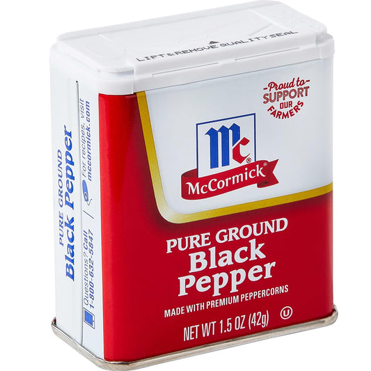 McCormick Pure Ground Black Pepper, 1.5 oz (Pack of 12)