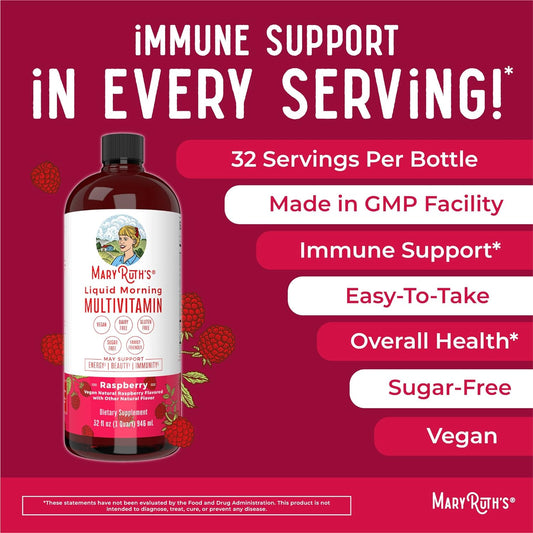 Maryruth'S Liquid Multivitamin (Raspberry) & Extra Strength Nighttime Multimineral (Lemonade) | Liquid Vitamins For Energy & Beauty | No Melatonin Sleep Supplement | Sugar Free, Vegan, Non-Gmo