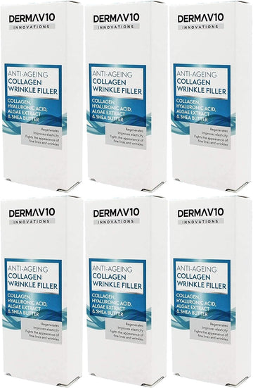 Derma V10 Anti-Ageing Collagen Wrinkle Filler With Hyalauronic Acid, Algae Extract & Shea Butter (6 Pack)