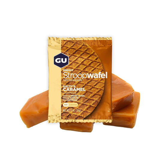 Gu Energy Stroopwafel Salty'S Caramel Sports Nutrition Waffle, Caffeine-Free, And Kosher Dairy, On-The-Go Energy For Any Workout, 16 Count