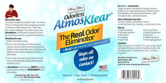 Mary Ellen Products Atmosklear Odor Eliminator, 16-Ounce (30016),Clear : Health & Household