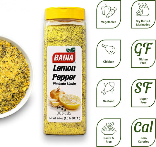 Badia Lemon Pepper Seasoning Catering Size 680.4G