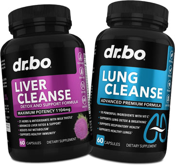 DR. BO Liver Cleanse & Lung Support Pills - Herbal Cleanser Formulas to Support Liver & Lung Health