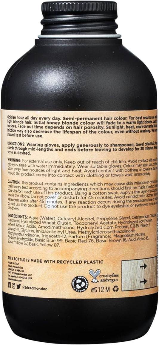 Bleach London Just Like Honey Semi-Permanent Hair Colour Cream - Golden Blonde, Vegan, Cruelty Free, Vibrant Temporary Dye 150 Ml