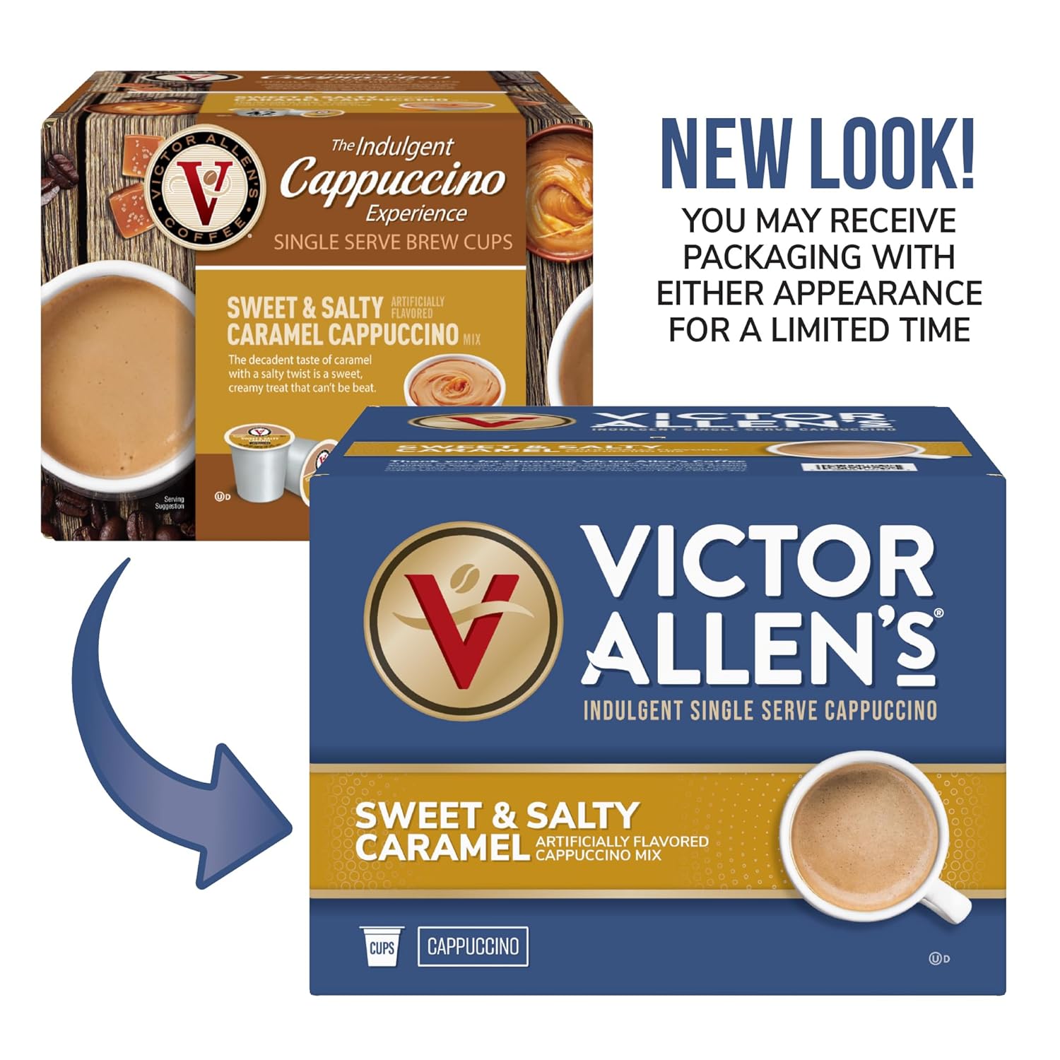 Victor Allen'S Coffee Sweet And Salty Caramel Flavored Cappuccino Mix, 42 Count, Single Serve K-Cup Pods For Keurig K-Cup Brewers Brewers (Packaging May Vary)