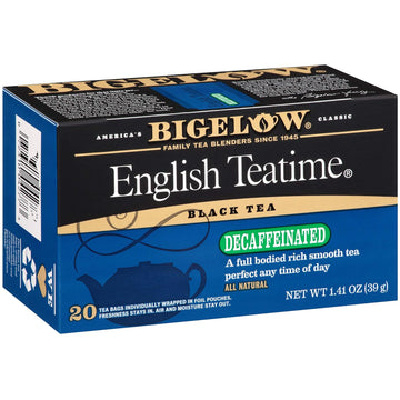 Bigelow Tea Decaffeinated English Teatime Black Tea, Decaf Tea, 20 Count Box (Pack Of 6), 120 Total Tea Bags