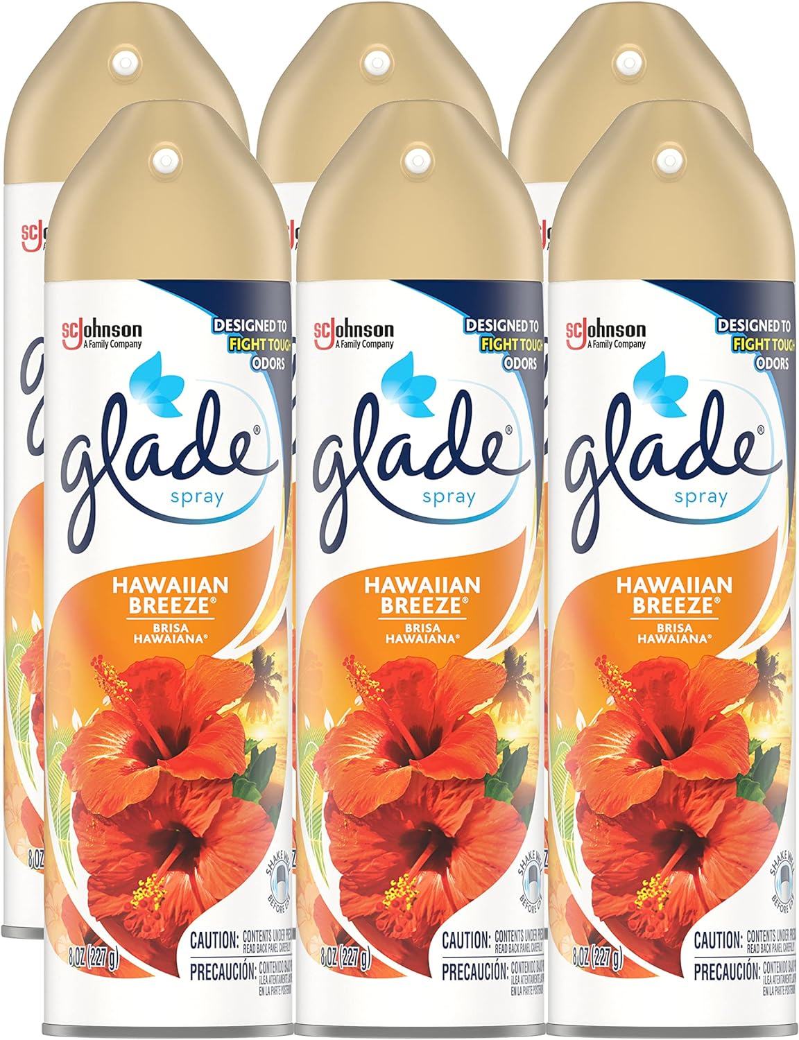 GLADE Aerosol Air Freshener, Hawaiian Breeze 8 oz (Pack of 6)