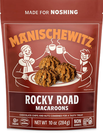 Manishewitz Rocky Road Macaroons, 10oz | Coconut Macaroons | Resealable Bag | Dairy Free | Gluten Free Coconut Cookie | Kosher for Passover