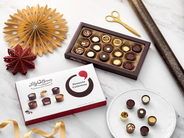 Lily O'Brien'S Desserts Collection Gift Wrapped 210G - 16 Assorted Chocolates From 6 Dessert Inspired Recipes - Present, Sharing Box, Celebration, Well Done, Birthday, Thank You Teacher - Gift Wrapped