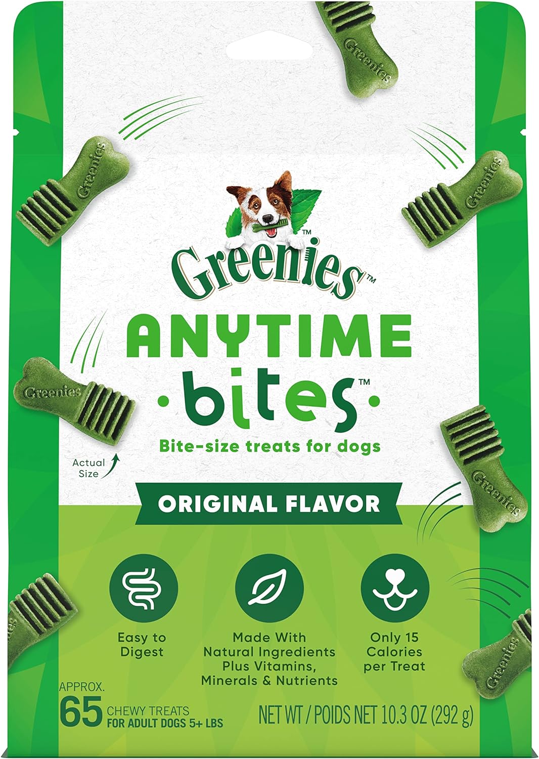 Greenies Anytime Bites Dog Treats, Original Flavor, 10.3 Oz. Bag