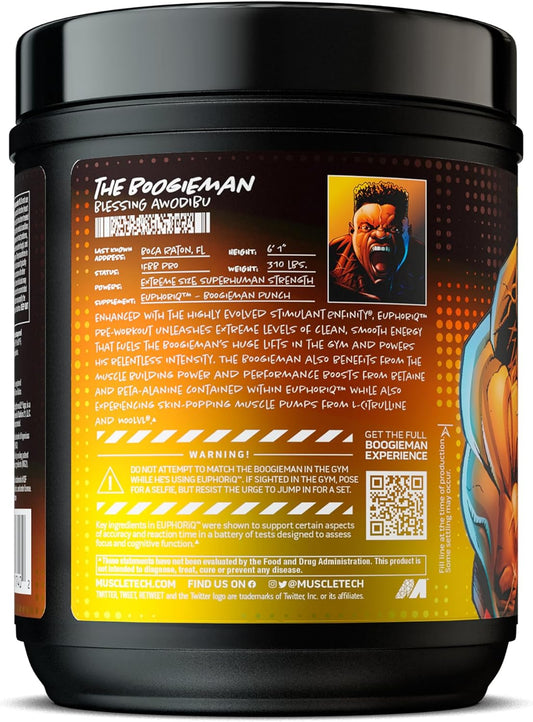 Muscletech Pre Workout Powder Euphoriq Preworkout Smart Pre Workout Powder For Men & Women Caffeine Metabolite Fueled With Paraxanthine Boogieman Punch (20 Servings)