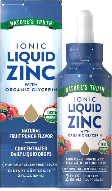 Nature'S Truth Ionic Liquid Zinc | 2 Fl Oz | With Organic Glycerin | Usda Organic | Vegan, Non-Gmo & Gluten Free Supplement