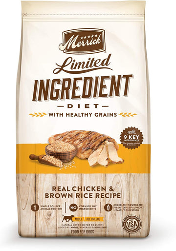 Merrick Limited Ingredient Diet Dry Dog Food Real Chicken & Brown Rice Recipe With Healthy Grains - 22 Lb. Bag