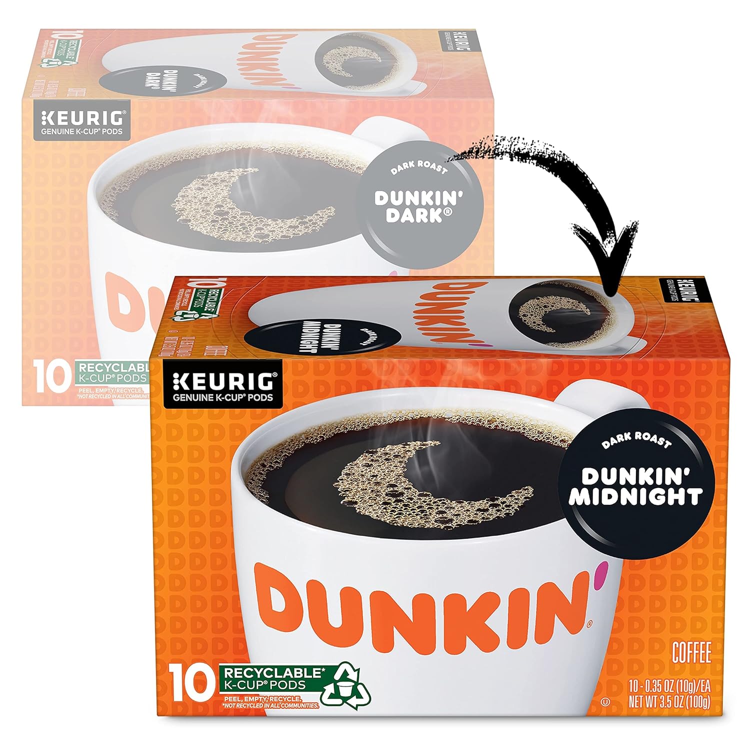 Dunkin' Midnight Dark Roast Coffee, 60 Keurig K-Cup Pods