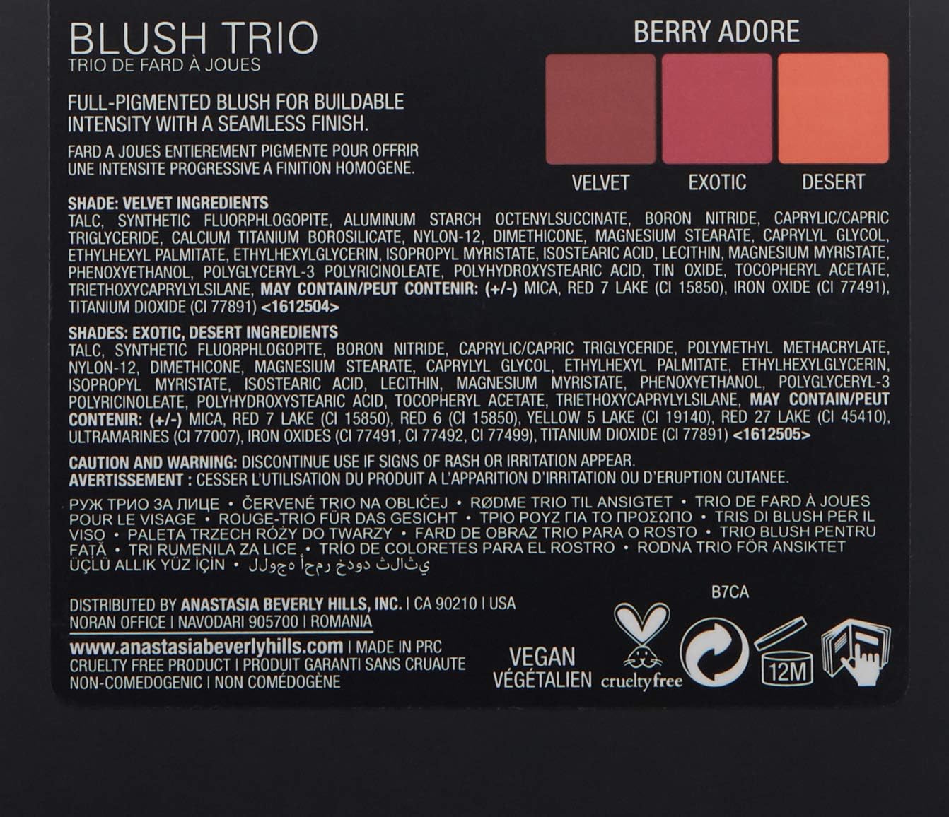 Anastasia Beverly Hills - Blush Trios - Peachy Love : Amazon.co.uk: Beauty