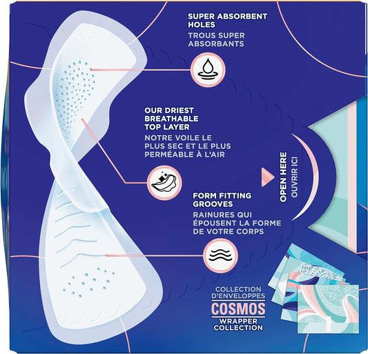 Always Infinity Flexfoam Pads For Women, Size 4, Overnight Absorbency, Unscented, 13 Count