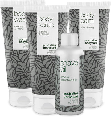 Smooth Shave Kit For The Entire Body - Set With Body Wash, Scrub, Balm, And Shave Oil - Ultimate Solution For A Comfortable Shave - Infused With Soothing Tea Tree Oil - Perfect For Sensitive Skin