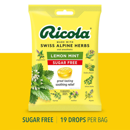 Ricola Sugar-Free Herb Throat Drops, Lemon-Mint, 19 ct