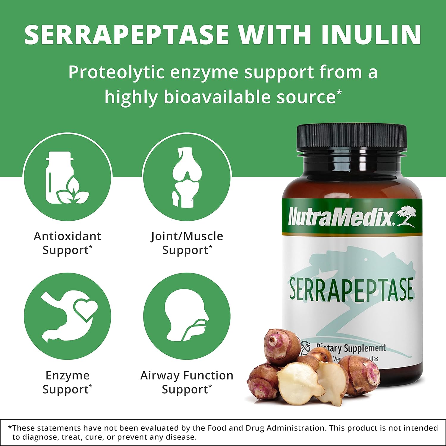 NutraMedix Serrapeptase Capsules 1,000mg - Proteolytic Digestive Enzymes Supplement for Digestive Health, Gut Health, Sinus Function & Joint Support (120 Vegetarian Capsules) : Health & Household