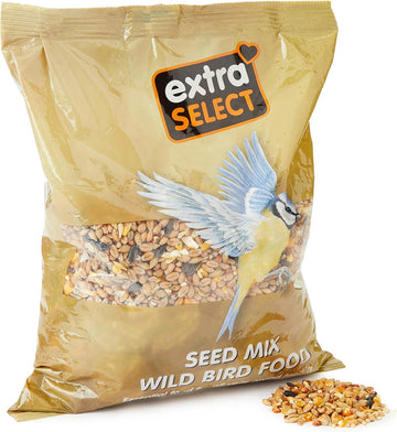 Extra Select Wild Bird Seed Mix with Black Sunflower Seeds, Wheat, Dari, Millet Seeds - Nutrient Rich Wild Bird Food for Small Birds - 1kg?01WBSM1