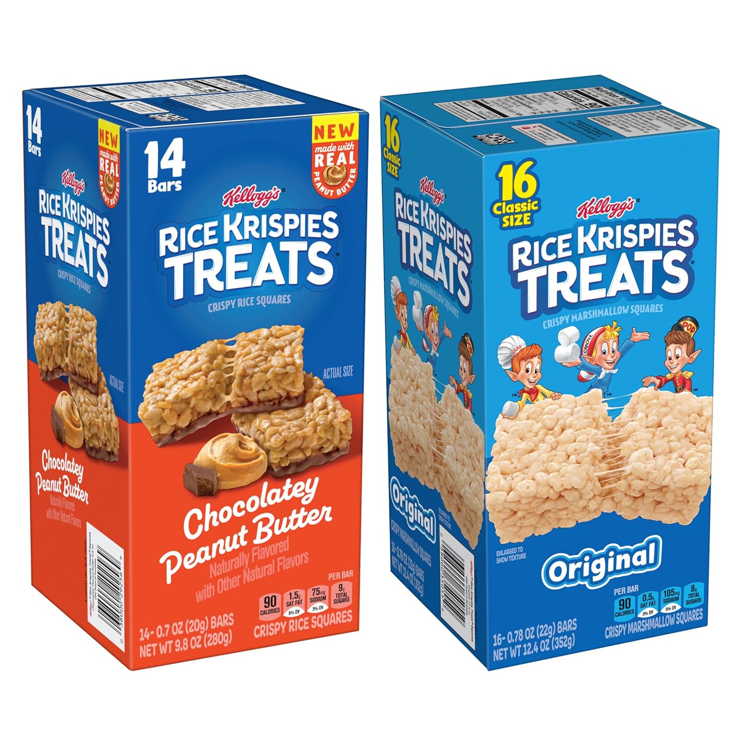 Rice Krispies Treats, Kids Snacks, Snack Bars, Variety Pack (2 Boxes, 30 Bars)