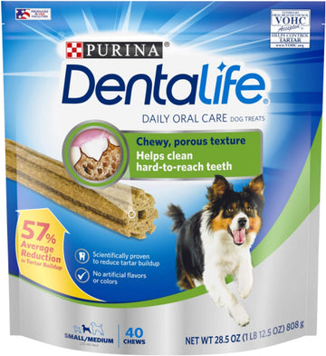 Dentalife Made In Usa Facilities Small/Medium Dog Dental Chews, Daily - 40 Ct. Pouch