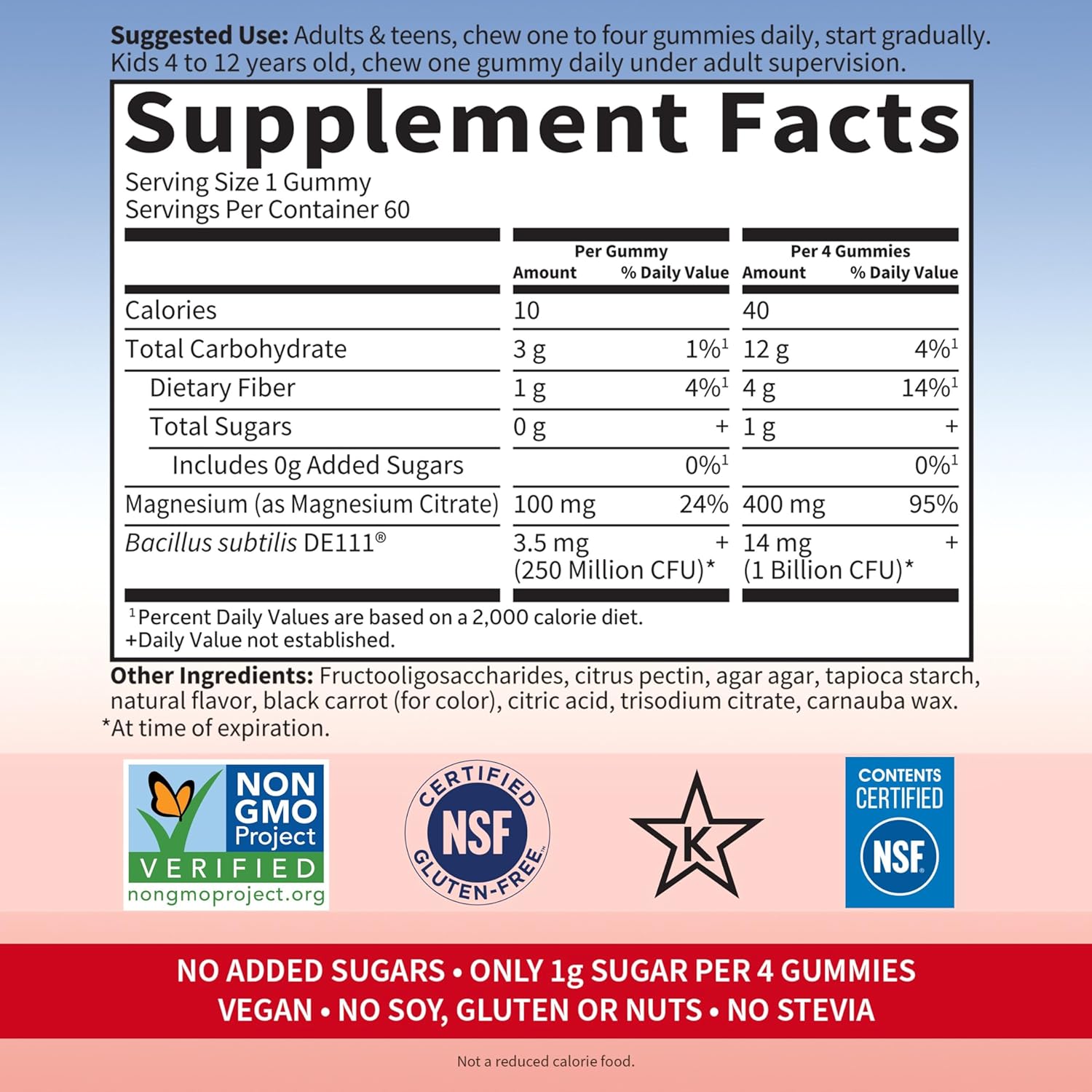 Garden of Life - Dr Formulated Magnesium Citrate Supplement with Prebiotics & Probiotics for Stress, Sleep & Recovery - Vegan, Gluten Free, Kosher, Non-GMO, No Added Sugars – 60 Raspberry Gummies : Health & Household