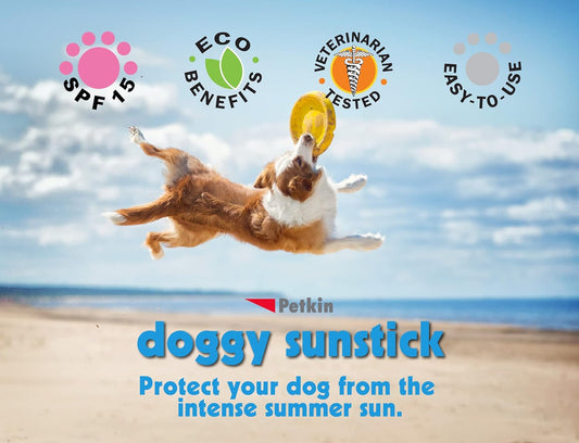 Petkin Dog Sunscreen Sunstick, 2 Pack – Sunscreen for Dogs and Puppies, SPF 15 – Simply Rub on Anytime for Instant Sun Protection – Vanilla Coconut Scent, 5 oz Net Weight – Ideal for Travel