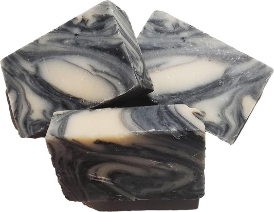 Handmade Black Soap (3 Count) - Soothing Face And Body Cleansing And Moisturizing. Safe For All Skin Types. With Activated Charcoal
