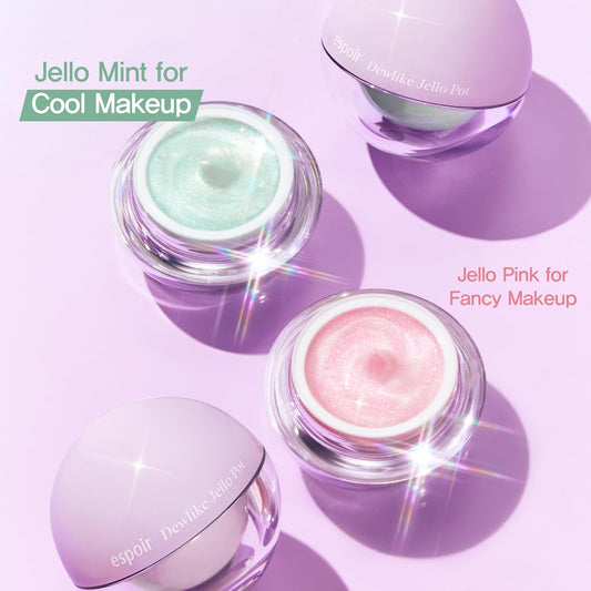 Espoir Dewlike Jello Pot Highlighter #Jello Mint?Extremely Shining Big Glitters Like Galaxy?Gel Type Highlighter For Smooth Application?Various Use For Face And Body?Perfect For Party Makeup