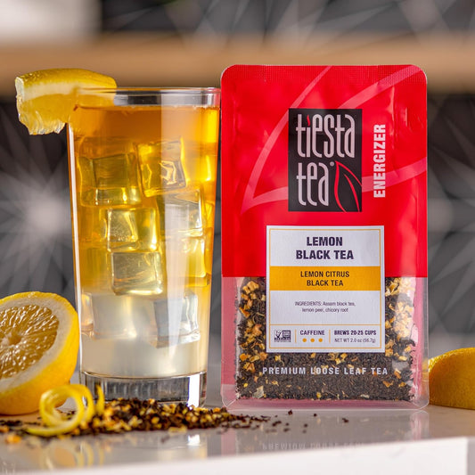 Tiesta Tea - Lemon Black Tea | Lemon Citrus Black Tea | Premium Loose Leaf Tea Blends | High Caffeinated Black Tea | Make Hot Or Iced Tea | Brews Up To 25 Cups - 2 Ounce Resealable Pouch