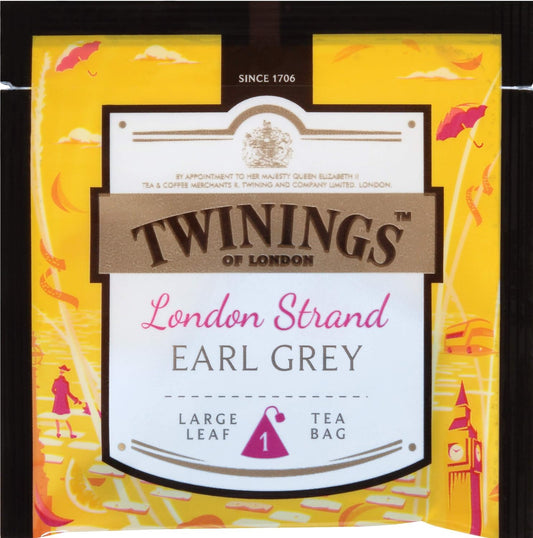 Twinings Discovery Collection London Strand Earl Grey, 20 Large Leaf Pyramid Tea Bags with By The Cup Honey Sticks
