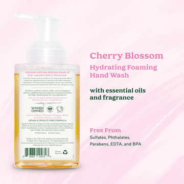 Sof Hydrating Foaming Hand Wash - With Organic Agave Nectar & Coconut Oil- Vegan & Non Gmo- Free From Phthalates, Sulfates & Parabens- Cherry Blossom - 8 Oz Bottle 6 Pack
